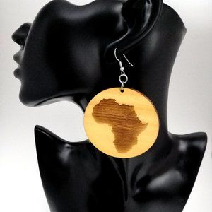 ✨"Wanderlust" Etched Africa Wooden Earrings